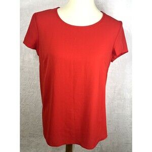 Japna  Women's Blouse Short Flutter Sleeve Red Size Medium NEW